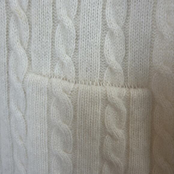 VTG Ralph Lauren Sweater Cardigan 100% cashmere Womens Large Cable Knit cream - Picture 5 of 14